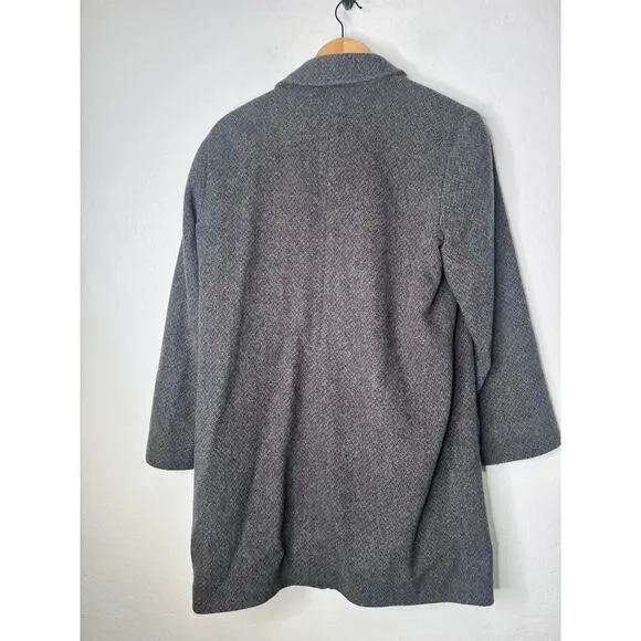 Peruvian Connection Womens Alpaca Wool Gray Button Long Lined Coat Pocket Sze 12 - Picture 4 of 13